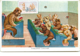 N°14795 - Arthur Thiele - Teddyschule : Lesestunde - Teddy Bear - Hanneton - Thiele, Arthur