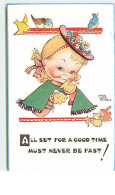 N°12563 - Mabel Lucie Attwell - All Set For A Good Time Must Never Be Fast - Fillette Regardant Sa Montre - Attwell, M. L.