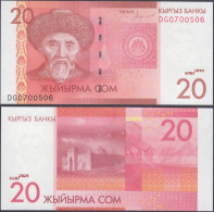 KYRGYZSTAN - 20 Som 2016 P# 24 Asia Banknote - Edelweiss Coins - Kyrgyzstan