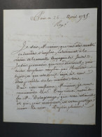 DL21 FRANCE  BELLE  LETTRE AUTOGRAPHE  RARE 1785 PARIS ++LES REMIREMONT +LOUISE ADELAIDE DE BOURBON +++ - Royal Families