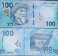 KYRGYZSTAN - 100 Som 2023 "30 Years Of National Currency" Asia Banknote - Edelweiss Coins - Kirguistán