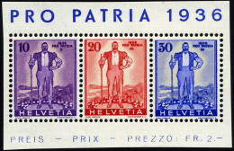 SCHWEIZ BUNDESPOST A294-96 **, 1936, Pro Patria, Prachtstreifen, Mi. 52.- - Unused Stamps