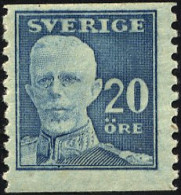 SCHWEDEN 129AW *, 1920, 20 Ö. Blau, Senkrecht Gezähnt, Ohne Wz., Falzreste, Pracht - Gebraucht