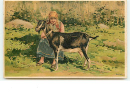 N°13559 - Carte Gaufrée - Mailick - Jeune Femme Près D'une Chèvre - Mailick, Alfred