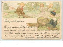 N°1745 - Garçon Faisant De La Balancelle - Publicité H. Noyau-Didier à Tours - Dessins D'enfants