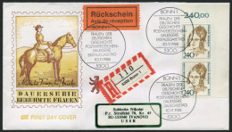 BERLIN 827 BRIEF, 1988, 240 Pf. Anneke Im Senkrechten Paar Aus Der Oberen Rechten Bogenecke Auf Einschreiben/Rückschein  - Covers & Documents