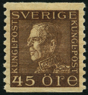 SCHWEDEN 194I *, 1929, 45 Ö. Braun, Getöntes Papier, Pracht - Used Stamps