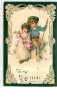 N°6136 - Carte Gaufrée - To My Valentine - Couple D'enfants - San Valentino