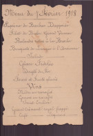 Menu Déjeuner Du 7 Février 1918 - Menu