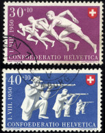 SCHWEIZ BUNDESPOST 548/9 O, 1950, 30 C. Kurzstreckenlauf Und 40 C. Sportschießen, 2 Prachtwerte, Mi. 43.- - Gebruikt