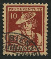 SCHWEIZ BUNDESPOST 132 O, 1916, 10 C. Pro Juventute, Normale Zähnung, Pracht, Mi. 90.- - Used Stamps