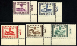 ÖSTERREICH 1012-16 **, 1955, Unabhängigkeit Aus Der Rechten Unteren Bogenecke, Prachtsatz, Mi. 60.- - Gebraucht