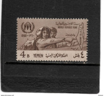 YEMEN 1960 Année Mondiale Des Réfugiés Michel  196, Yvert 82 NEUF** MNH - Yemen