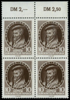 DDR 497III **, 1955, 10 Pf. Agricola Mit Abart Farbpunkt In Der Mitte Des Rechten Randrahmens, Im Viererblock Mit Normal - Used Stamps