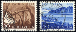 SCHWEIZ BUNDESPOST 583/4 O, 1953, 30 Und 40 C. Seen Und Wasserläufe, 2 Prachtwerte, Mi. 23.- - Oblitérés