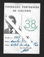 Card From The 38th Tour Of Portugal By Bicycle From 1976. Collaborator With The Portuguese Cycling Federation. - Tarjetas De Visita