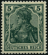 Dt. Reich 85IIe **, 1918, 5 Pf. Schwarzopalgrün Kriegsdruck, Pracht, Gepr. Jäschke-L., Mi. 400.- - Ungebraucht