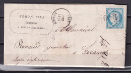 D 775 / LOT CERES N° 60 SUR LETTRE - 1871-1875 Cérès