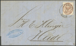 LÜBECK 13b BRIEF, 1867, 11/4 S. Dkl`braun Auf Brief Mit Inhalt Nach Heide, Feinst - Luebeck