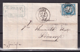 D 775 / LOT CERES N° 60 SUR LETTRE - 1871-1875 Cérès