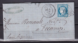 D 775 / LOT CERES N° 60 SUR LETTRE - 1871-1875 Cérès