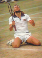 BJÖRN  BORG Vainqueur De Wimbledon 1980 Devant John Mc Enroe ( Carte Format  12 X 17 ) - Tennis