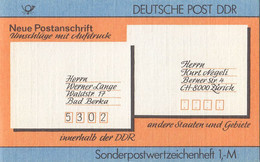 DDR  Markenheftchen SMHD 33, Postfrisch **, Mit 10x 3156 Siegel, Postanschrift 1987 - Markenheftchen