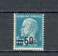 222 Pasteur 50 C. Sur 1,25 F. Bleu Charnière - 1922-26 Pasteur