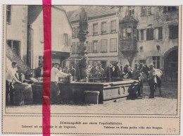 Oorlog Guerre 14/18 - Soldaten Bij Fontein, Soldats -Vogezen, Vosges - Orig. Knipsel Coupure Tijdschrift Magazine - 1917 - Ohne Zuordnung
