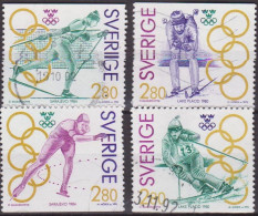 Sport - Jeux Olympiques - SUEDE - Ski De Fond, Ski Alpin, Slalom Géant - Patinage De Vitesse - N° 1682 à 1685 - 1992 - Usados