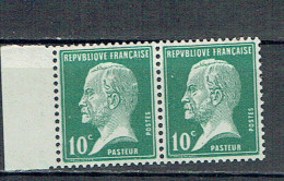 170 Pasteur 10 C. Vert Paire Bord De Feuille Luxe - 1922-26 Pasteur