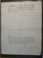 DL21 FRANCE  BELLE  LETTRE  1780 EXTRAIT DU REGISTRE  VERSAILLES +++ - Other & Unclassified