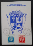 TAAF, T Numéros 171, 172 Et PA 125 Au Dos Oblitérés De St PAUL Le 1/1/1993 Sur Carte. - Lettres & Documents
