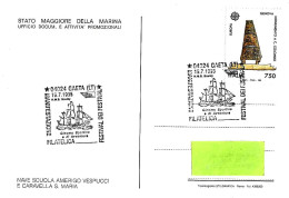 ITALIA ITALY - 1995 GAETA (LT) Festival Dei Festival Cinema Sportivo Su Cartolina Nave VESPUCCI - 8313 - 1991-00: Marcofilia