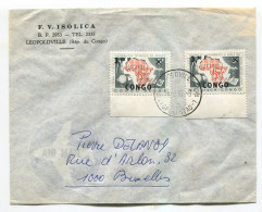 Congo Léopoldville 1 Oblit. Keach 12B(W)1 Sur C.O.B. 413/414 (République Du Congo) Sur Lettre Vers Bruxelles  18/09/1965 - Cartas & Documentos