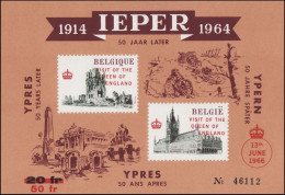 E101** - Ypres "50 Ans Plus Tard" Avec Surch Rouge / Ieper "50 Jaar Later" Met Rode Opdruk - 1914-1964 - Erinnophilie - Reklamemarken [E]