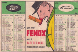 XK 655 Calendarietto Tascabile In Cartoncino FENOX 1954 - Pieghe - Tamaño Pequeño : 1941-60