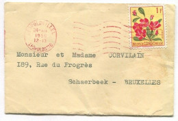 Congo Léopoldville 1 Oblit. Keach MC1-DmY Sur C.O.B. 310 Sur Lettre Vers Schaerbeek Le 24/12/1956 - Cartas & Documentos