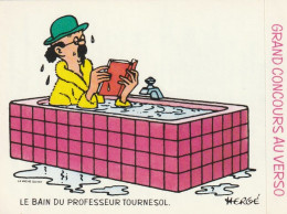 Image TINTIN De La VACHE Qui RIT 1976  Format 8 X 6  " Le Bain Du Proesseur Tournesol " - Stripverhalen