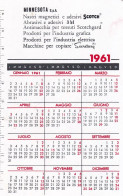 XK 659 Calendarietto Tascabile  Minnesota Spa - Milano 1961 - Formato Piccolo : 1961-70