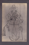 Carte Photo Illustrateur Kisch ? Caricature Desperado Guerre Civile Garde Civil Armée Du Salut Camp De CONcentration - Satira