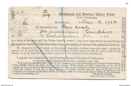 Postcard UK Scotland Edinburgh & District Water Trust Commercial Card About Water Repair 1903 Social History Ephemera - Midlothian/ Edinburgh