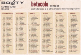 XK 661 Calendarietto Tascabile  Bouty Farmaceutici - Milano 1970 - Tamaño Pequeño : 1961-70