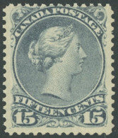 KANADA 24Abx (*), 1868, 15 C. Blauschiefer, Gewöhnliches Papier, Gummierung Nicht Original, Farbfrisch, Pracht, Mi. (240 - Unused Stamps