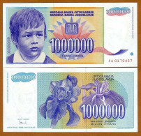 Yugoslavia-1 000 000 Dinara 1993 UNC Perunika UNC - Yugoslavia