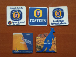 5 Different Beer Mats/coasters FOSTER'S - Bierdeckel