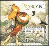 Bloc Sheet Oiseaux Birds Pigeons  Neuf  MNH **  Burundi 2012 - Tauben & Flughühner