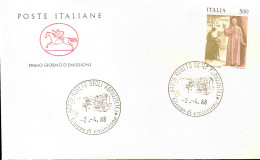 1988 BUSTA CON ANNULLO FDC Centenario Della Morte Di San Giovanni Bosco (1815-1888). - Christentum