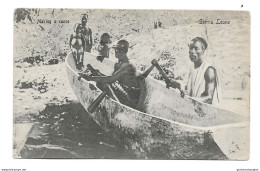 Postcard Sierra Leone Men Making A Canoe Missionary Card ? Unposted - Afrique
