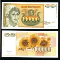 Yugoslavia-100 000 Dinara 1993 UNC Zamenska,Replacement - Jugoslawien